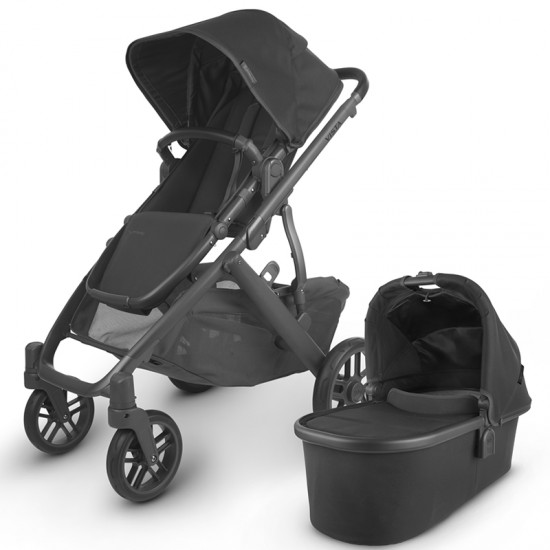 Black leather outlet pram